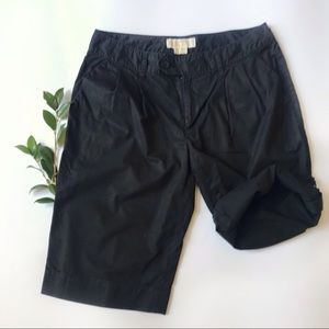 Michael Kors Black Roll Up Casual Cotton Shorts